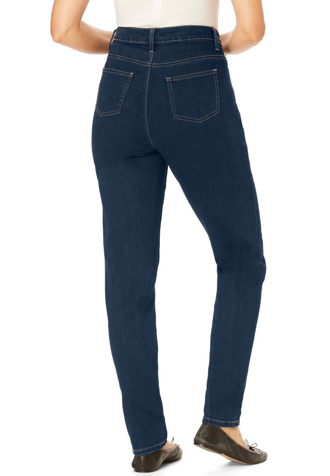 Straight-Leg Stretch Comfort Denim Five-Pocket Jeans image number 1