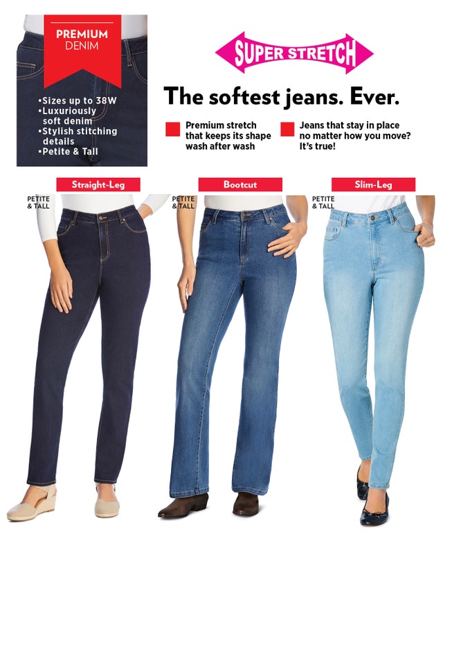 Straight-Leg Stretch Comfort Denim Five-Pocket Jeans image number 4