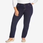 Straight-Leg Stretch Comfort Denim Five-Pocket Jeans image number null