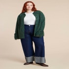 Fringe Cuff Knit Cardigan image number null