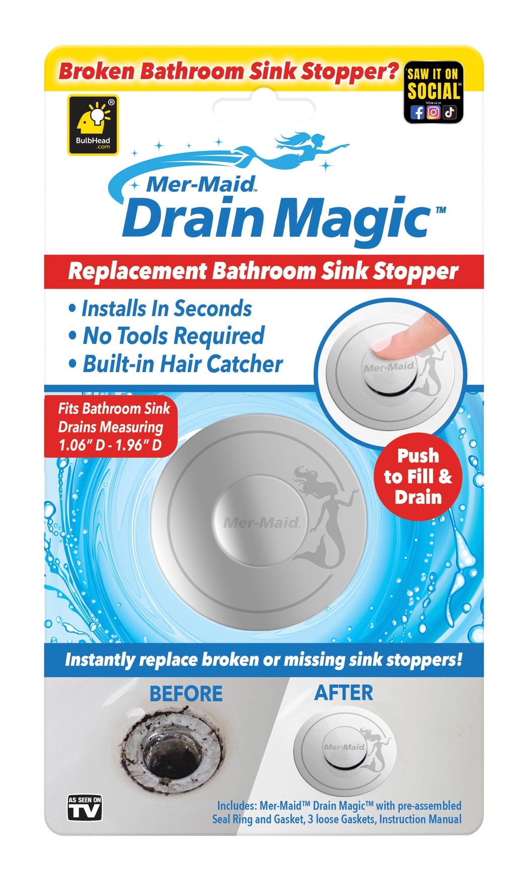 Mer-Maid Drain Magic&reg; Sink Stopper image number 1