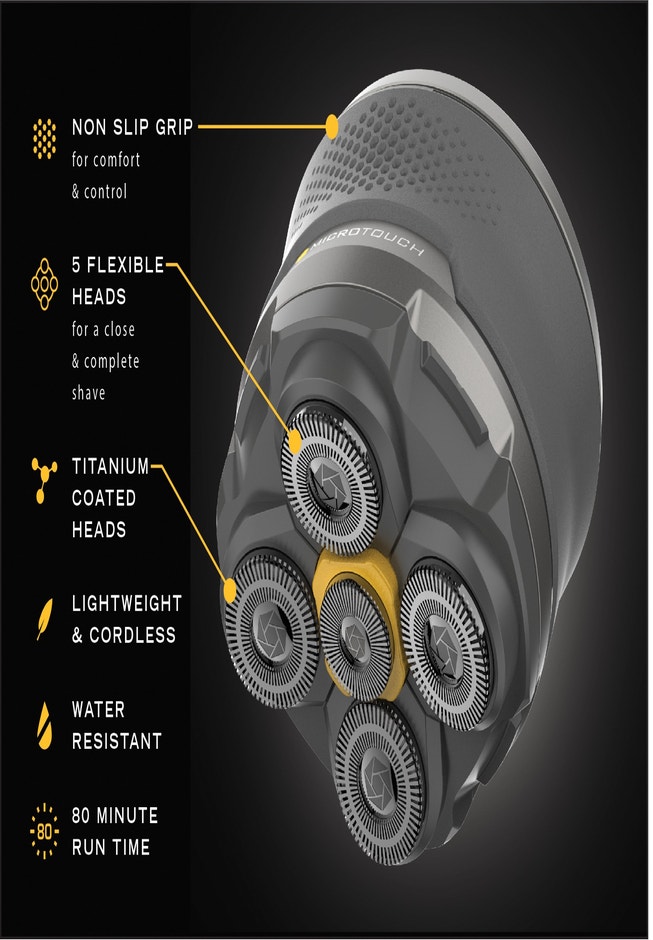 Microtouch Titanium&reg; Electric Head and Face Shaver image number 2