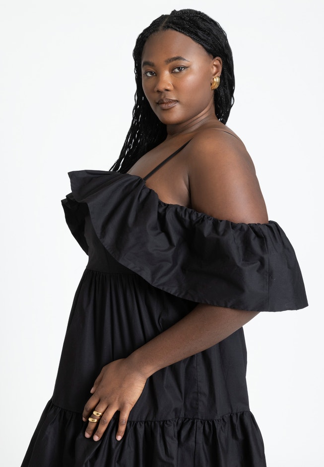 Off The Shoulder Ruffle Mini Dress image number null