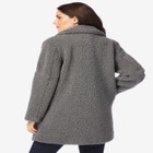 Plus Size Double Breasted Teddy Coat image number null
