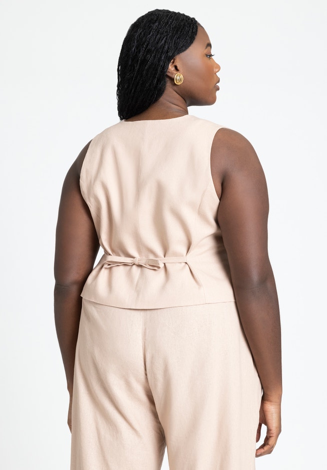 Double Button Detail Tailored Vest image number 1