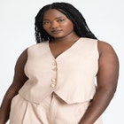 Double Button Detail Tailored Vest image number null