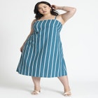 Stripe Linen Midi Dress image number null