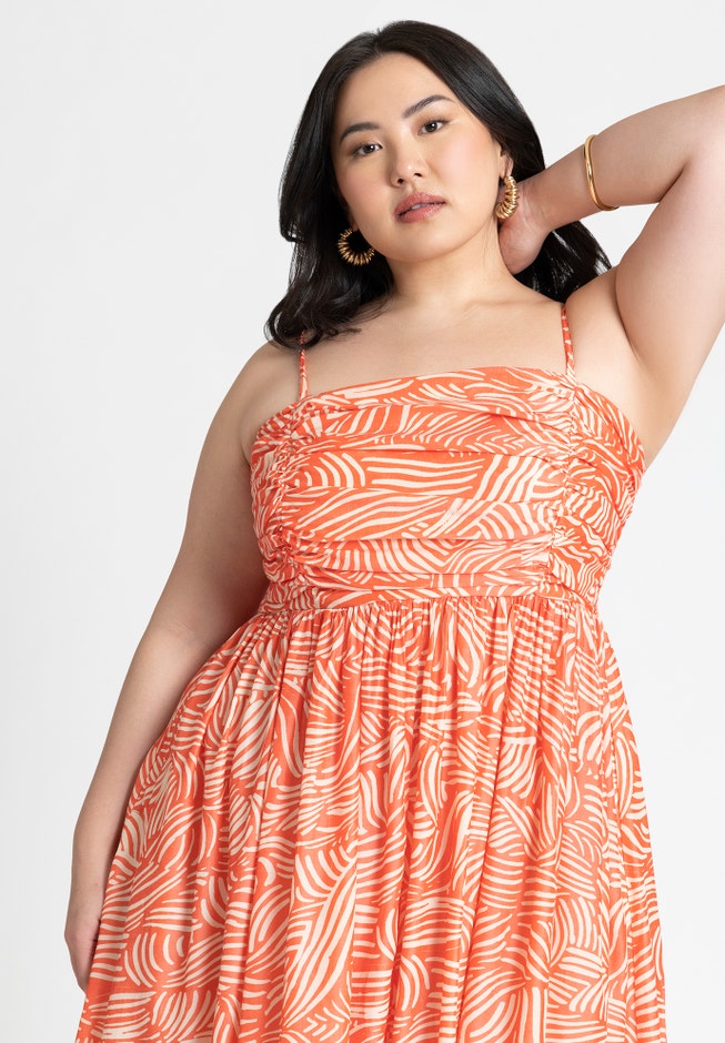 Shirred Bodice Flare Dress image number 2