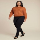 Cableknit Sweater With Wide Collar image number null