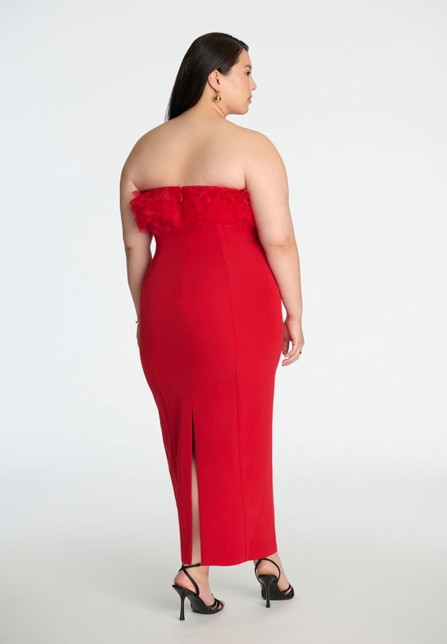 Tulle Bodice Column Dress image number null