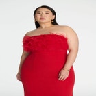 Tulle Bodice Column Dress image number null