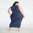 Mock Neck Column Rib Dress image number null