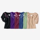 7-Day Layered-Look Embroidered Henley Tunic image number null
