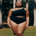 One Shoulder One Piece Swimsuit With Cutout image number null