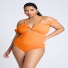 Off The Shoulder One Piece Swimsuit image number null