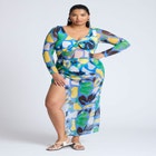 Tie Front Mixed Media One Piece Swimsuit image number null