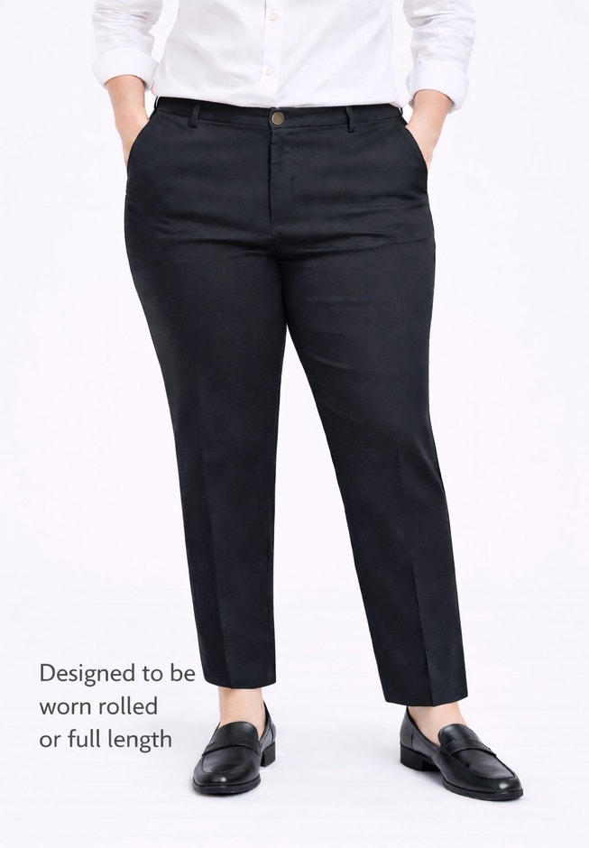 Stretch Chino Mid-rise Tapered Straight Pants image number 2