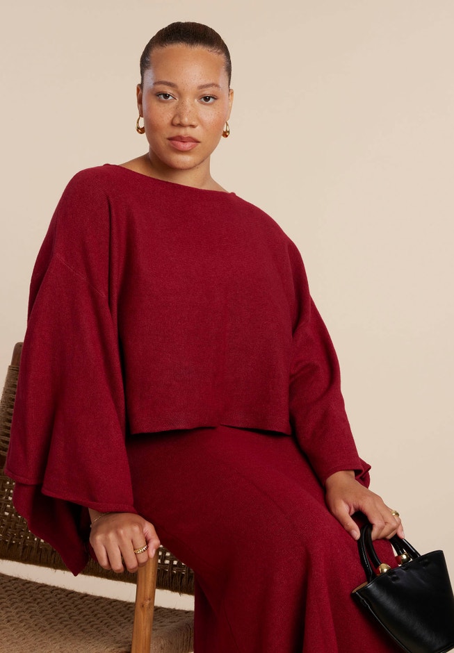 Draped Cropped Sweater image number 2