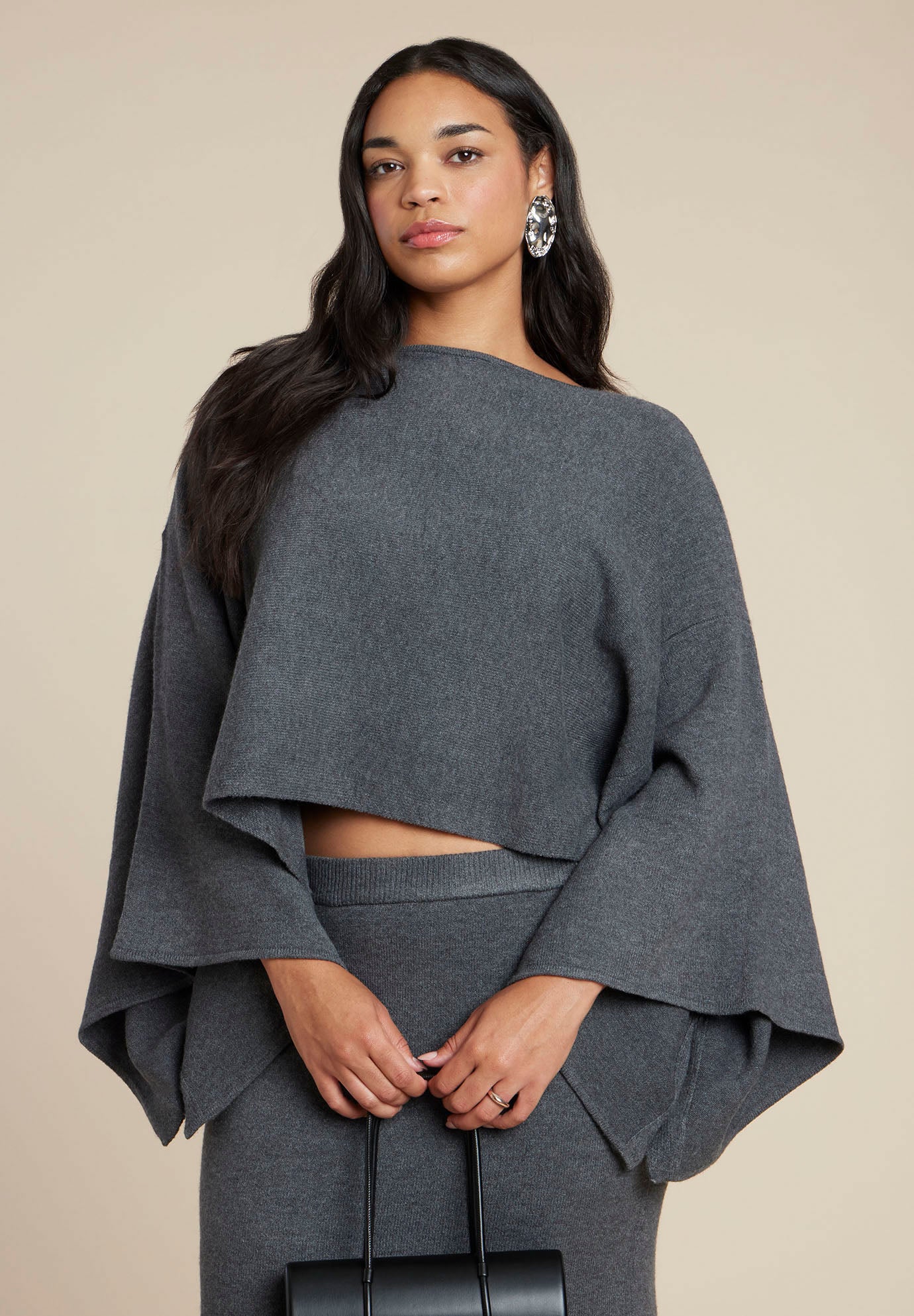 Draped Cropped Sweater image number 1