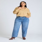 Round Neckline Slouchy Sweater image number null