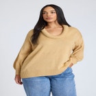 Round Neckline Slouchy Sweater image number null