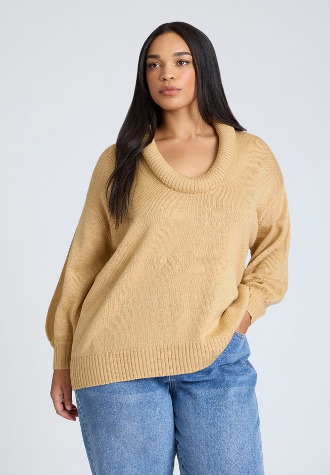 Round Neckline Slouchy Sweater image number 0