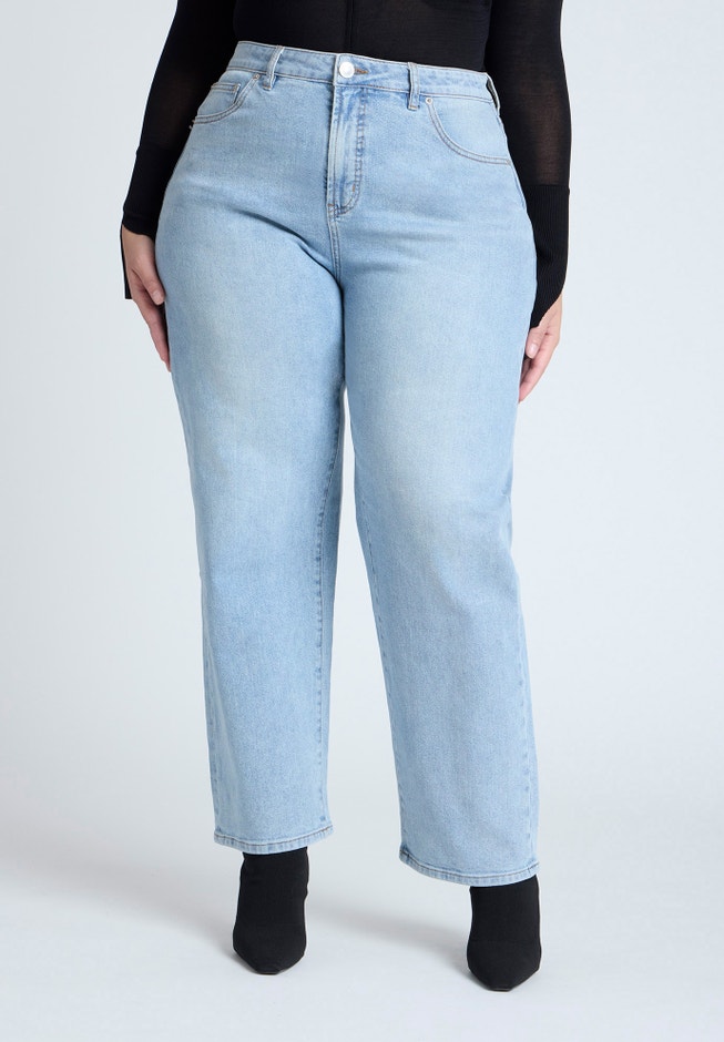 Embroidered Naomi Straight Leg Jean image number null