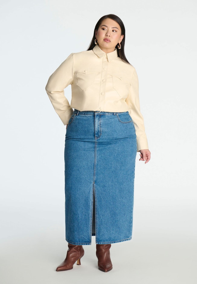 Faux Leather Shacket image number null