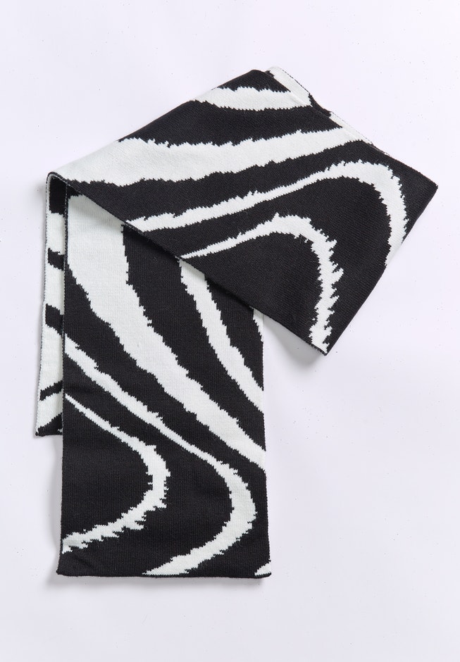 Zebra Intarsia Scarf image number null