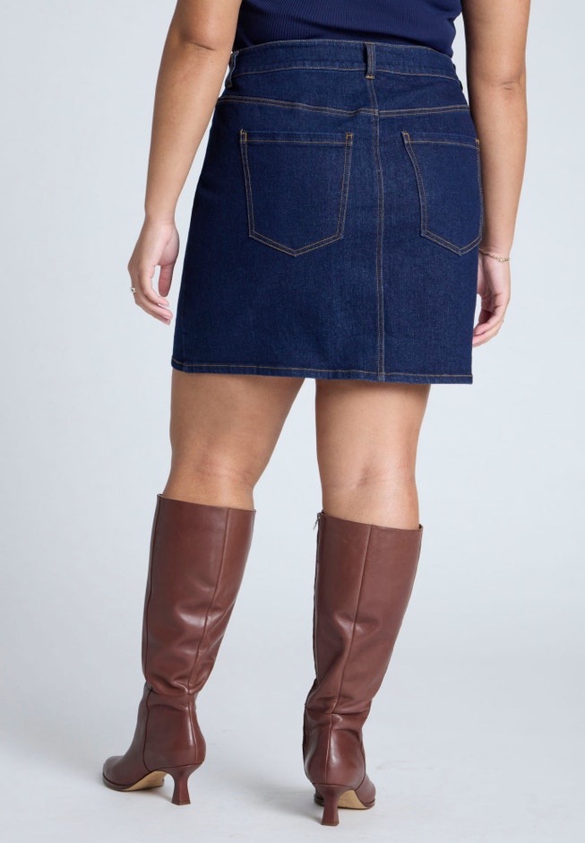 Laced Denim Mini Skirt image number null