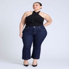 High Rise Crop Bootcut Jean image number null