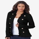 Plus Size Military-Inspired Ribbed Cardigan Sweater image number null