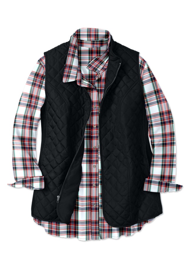 Zip-Front Quilted Vest image number 6