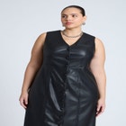 Faux Leather Vest Dress image number null