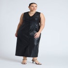 Faux Leather Vest Dress image number null
