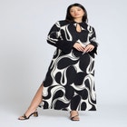 Printed Collared Maxi Dress image number null