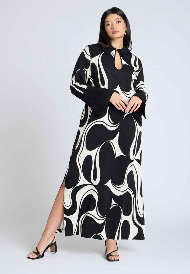 Printed Collared Maxi Dress image number 0