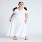 Flowy Bow Detail Maxi Dress image number null