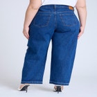 Two Tone High Rise Straight Leg Jean  image number null