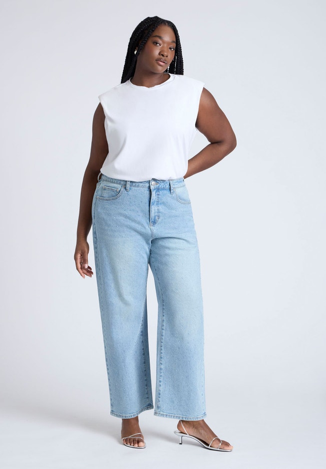 The Sparkle Naomi Straight Leg Jean image number null
