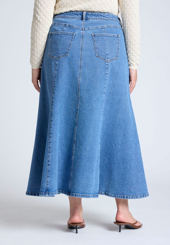 Trumpet Denim Maxi Skirt image number 2