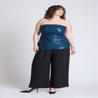 Pleated Faux Leather Top image number null