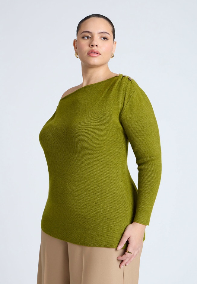 Asym Sweater With Hardware Detail image number 0