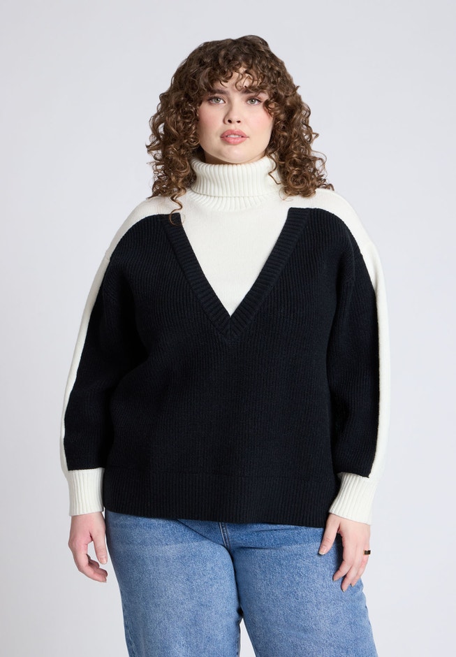 Mixed Knit Turtleneck image number 0