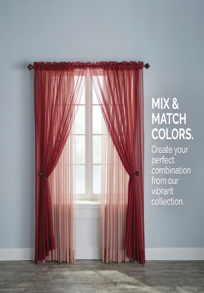BH Studio Sheer Voile Rod-Pocket Panels -Set of 2 image number 7