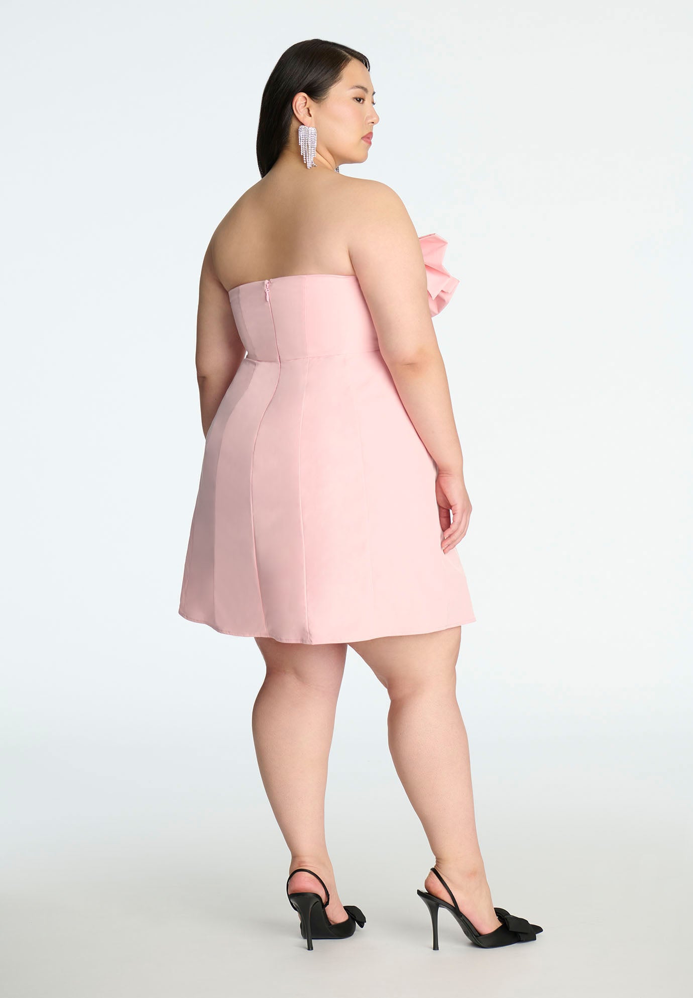 ELOQUII x kate spade new york Bow Detail Flare Mini Dress image number 2