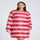 ELOQUII x kate spade new york Sequin Stripe Mini Dress image number null