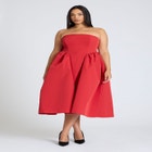 ELOQUII x kate spade new york Strapless Flare Midi Dress image number null