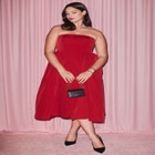 ELOQUII x kate spade new york Strapless Flare Midi Dress image number null