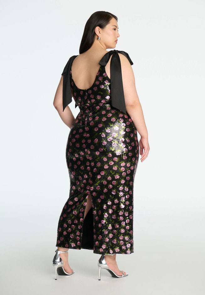 ELOQUII x kate spade new york Floral Sequin Maxi Dress image number 2